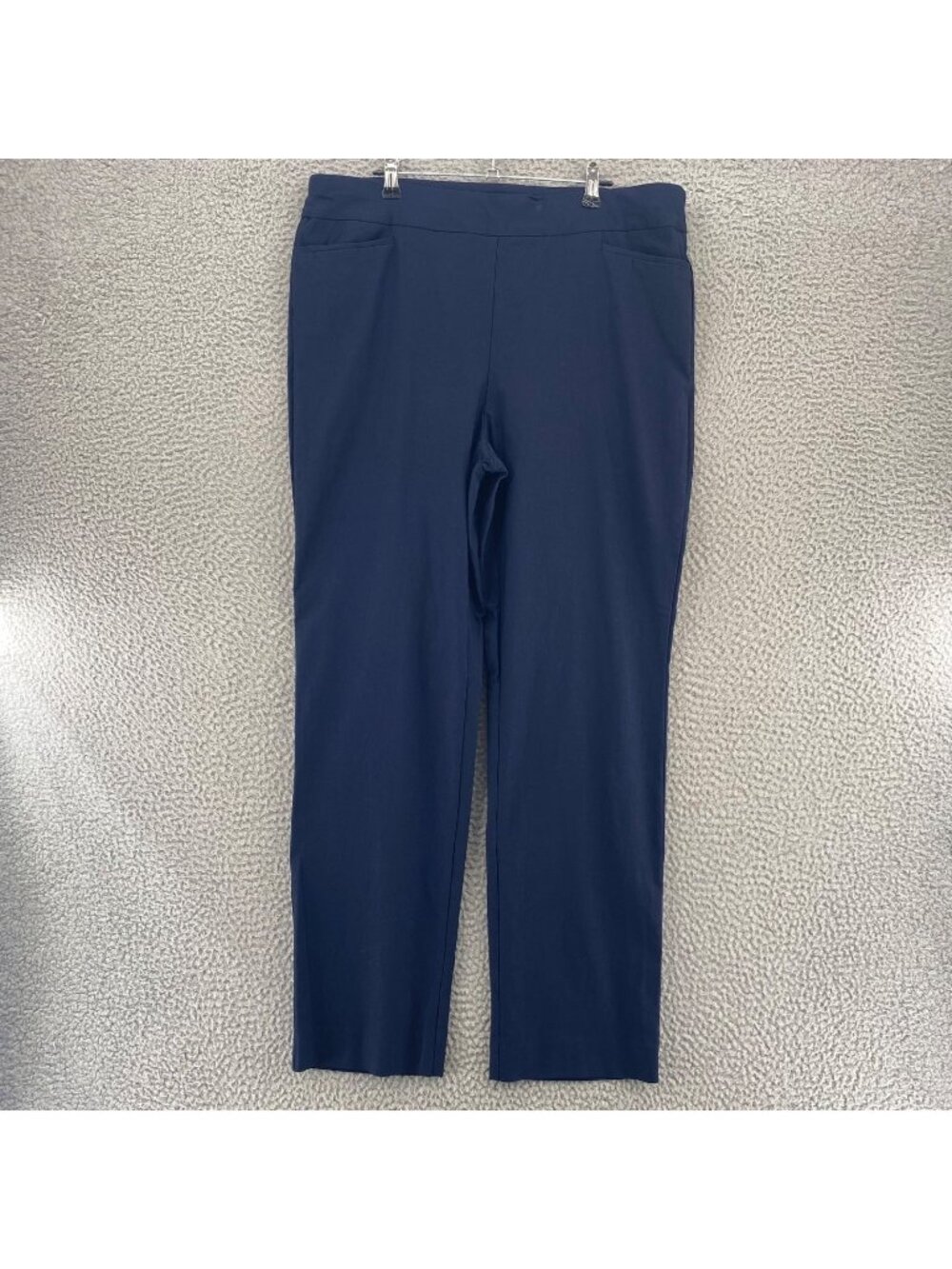 Chicos Pants Womens 2.5 US 14 Navy Brigitte So Slimming Trousers Pockets Stretch
